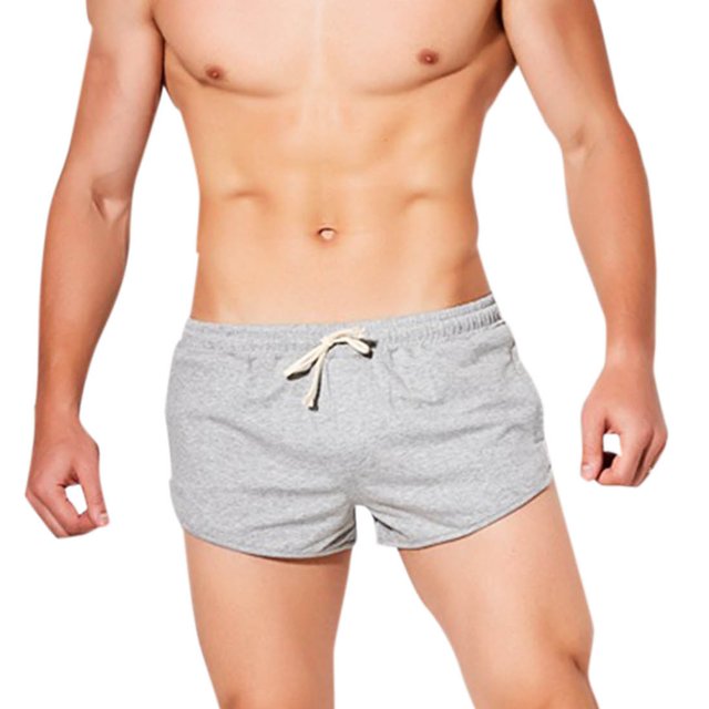 Plebaso Mens Gym Shorts Drawstring Cotton Running Shorts Breathable Athletic Workout Shorts with Pockets