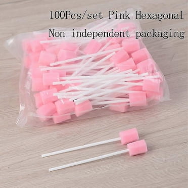 100 Pcs Éponges Jetables de Soins Buccodentaires Écouvillons Nettoyage des Dents Écouvillons Buccaux avec Bâton