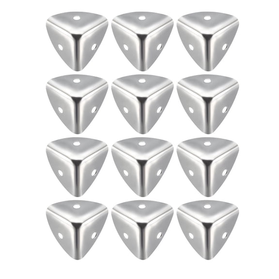 Unique Bargains Protecteurs d'Angle pour Boîte en Métal Protecteur de Bord 25 x 25 x 25 mm Ton Argent 12 Pcs