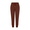 thumbnail image 4 of RKSTN Womns Pants Casual Drawstring Elastic Waist Cotton Linen Long Pants Lightweight Soft Workout Pants, 4 of 5