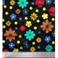 thumbnail image 1 of Soimoi Poly Georgette Fabric Colorful Flowers Clip Art Decor Fabric Printed Yard 52 Inch Wide, 1 of 3