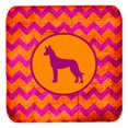 thumbnail image 1 of Pharaon Hound Chevron Rose et Orange Sous-Verres en Mousse&44; Ensemble de 4, 1 of 1