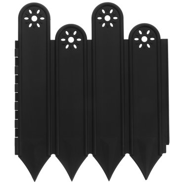 Shisuyan Plastic Garden Picket Fence Edgings Lawn Flowerbeds Plant Borders Fence Insert Grass Lawn Landscaping Edging Borders Outdoor Path Fence Panel Black