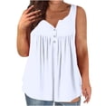 thumbnail image 1 of Dealovy Camisoles Grande Taille pour Femmes Décontractées Sans Manches à Encolure Dégagée avec Boutons Froncées de Couleur Unie Amples et Fluides, 1 of 5