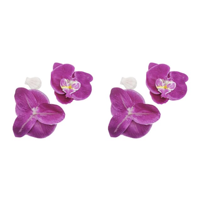 Decodeary 50piece Réaliste Apparence Orchidée Artificielle Têtes avec et Durable Rouge Violet 2Set