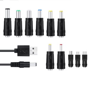 Black 11 in 1 Universal USB Cable, Adapters USB Interchangeable Cord in Connector With 8 Power Plug To, Universal Charging Cable
