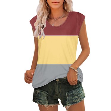 Tank Top for Women, Womens Cap Sleeve Tops Summer Tank Top Casual Basic Tees Shirts Loose Blouses