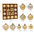 thumbnail image 1 of Jinsinto 42pcs Painted Christmas Bauble Gift Box Set Christmas Tree Decoration Bauble Gift Ornament (Gold), 1 of 5