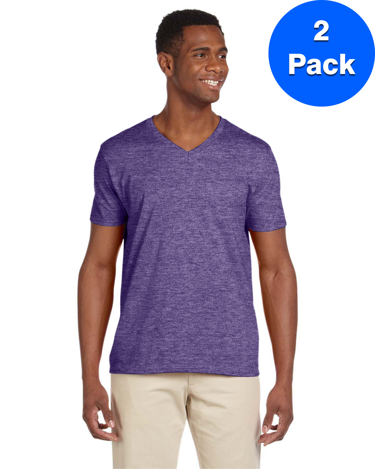 Gildan T-Shirt Col en V pour Hommes Softstyle - G64V (Lot de 2)