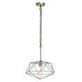 thumbnail image 1 of All The Rages LHP-3003-AB Luminaire Suspendu Moderne en Fil Métallique 16 Pouces, Laiton Antique, 1 of 2