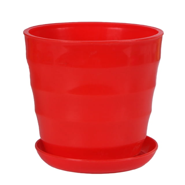 Flowerpots with Dish Ceramic, Pot Flowerpot Colourful Succulent Decor Plastic Flower & Garden, Flower Pots