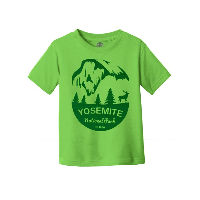 Yosemite National Water-Based Screen Toddler T-Shirt - Lime/Green Ink - 4T