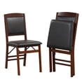 thumbnail image 1 of Costway 2 Pack Folding Dining Chairs Foldable Chairs with PVC Padded Seat & High Backrest, 1 of 10