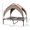 thumbnail image 3 of PawHut Lit Surélevé pour Chien, Lit de Camp Rafraîchissant avec Auvent, pour m L Café, 3 of 10
