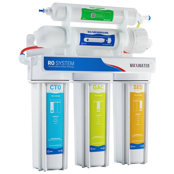 Max Water 5 Stage 50 GPD (Gallon Per Day) RO (Reverse Osmosis) Standard Water Filtration System