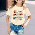 thumbnail image 2 of LUOGENLI T-Shirt pour Filles Enfants Mode Décontractée Imprimé Col Rond Ample Manches Courtes T-Shirt Haut Maxi Hauts Ensembles Filles Tenue 2 Pcs Été Jaune Pâle 12-13 Ans, 2 of 4