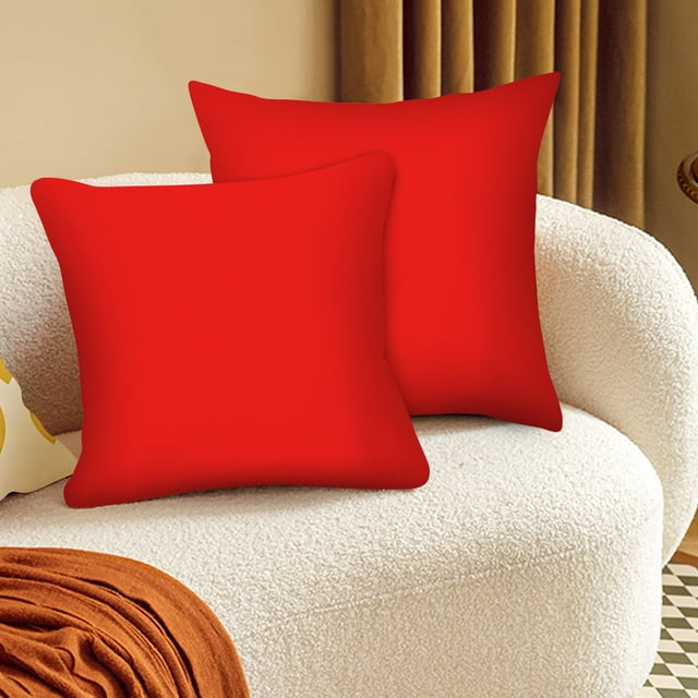 UsRHHA 2PCS Solid Color Pillow Cover 45x45cm, Modern Cushion Case for Sofa Bed Chair Outdoor Use, Breathable Pillow Protector Backrest Cover