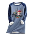 thumbnail image 1 of Chandails à Capuchon pour Femmes Col Rond Imprimé de Noël Léopard Patchwork Velours Chaud Manches Longues Hauts Tenues Tendance pour Femmes 2023 en Liquidation, 1 of 4