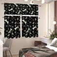thumbnail image 5 of Dragonfly Print Kitchen Window Curtains Valance and Tier Set, 3 Piece Set Rod Pocket Short Curtains, Autumn Window Treatment for Bedroom European Curtains with Rod Pocket, 5 of 5