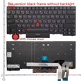 thumbnail image 3 of Clavier d'Ordinateur Portable US/RU/JP pour Lenovo Thinkpad E480 E485 E490 E495 E490S L380 L480 L390 L490 R480 R490 T480S T490 T495 01YP360 US Rétroéclairé Argent, 3 of 6