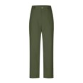 thumbnail image 4 of Dealovy Dress Pants Women Work Skinny Straight-Leg Trousers Solid Color Mid Rise Office Ankle Length Trousers, 4 of 5