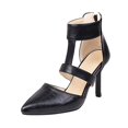 thumbnail image 1 of Womens Shoes Back Zip Ankle Strap Sandals Super High Heel Pointed Toe Stilettos, 1 of 9