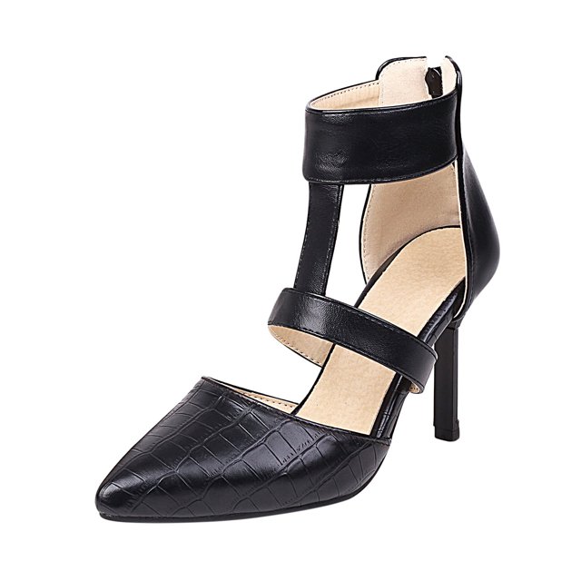 Womens Shoes Back Zip Ankle Strap Sandals Super High Heel Pointed Toe Stilettos