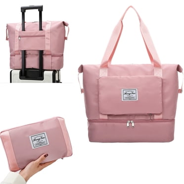 TopLLC Travel Duffel Bag, Large Capacity Weekender Bags with Trolley Sleeve and Shoes Compartment, Waterproof Sport Gym Tote Bag Personal Item Bag Foldable Carry on Luggage Overnight Bag for Women Men