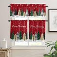 thumbnail image 5 of Ensemble de Rideaux et Cantonnières de Cuisine Joyeux Noël Rouges, Traitements de Fenêtre Sapin de Noël Verts Cantonnières Demi/courtes pour Petites Fenêtres Café /salon/ Chambre 54x36 Po Blanc Forêt Enneigée Hiver, 5 of 5