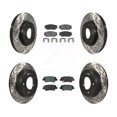 thumbnail image 1 of Transit Auto Front Rear Coated Drilled Slotted Disc Brake Rotors and Semi-Metallic Pads Kit for Car Hyundai Venue Kia Soul KDS-101014, 1 of 11