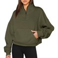 thumbnail image 4 of Womens Half Zip Up Cropped Hoodies Pullovers Sweatshirts Quarter Zipper Rib Knit Sweaters Fall Winter Clothes 2023, 4 of 9