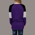thumbnail image 4 of Posijego Girls Striped Long Sleeve Shirts Kids Round Neck Color Block Tunic Tops Spring T-Shirts Size 4-14 Years, 4 of 6