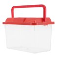 thumbnail image 3 of KAKOWELY Portable Fish Tank Handheld Plastic Fish Tank Transparent Cutout Small Aquarium With Handle For Reptile Turtle And Pet Fish,5.91X"X3.94"X3.46", 3 of 5