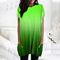 thumbnail image 4 of TSADFHJI Hauts Fluides en Chiffon Blouses pour Femmes Été Décontracté Chandail Ample Col Rond Tunique à Manches Courtes avec Poches TG Vert, 4 of 5