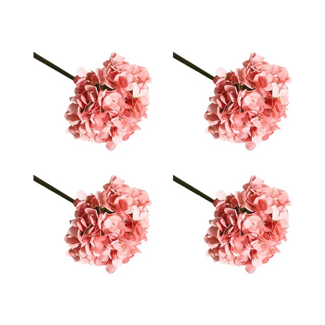 Wweixi 4pcs Cloth Wedding Artificial Flowers Artificial Artificial Peony Hydrangea Vase Artificial Flower carmine 1Set