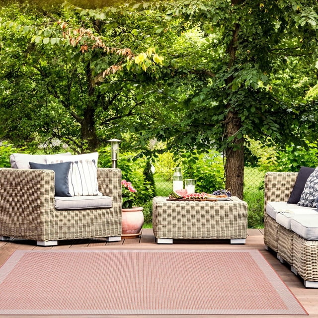 ECARPET Outdoor Area Rug for Patio, Deck, Backyard, Camping, Water Proof Carpet, Veranda Classic Collection