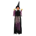 thumbnail image 1 of Halloween Animatronics Flying Witch Halloween Decor 70In Life Size Hanging Vocal With Light Up And Creepy Sound For Outdoor Indoor Halloweens House Props, 1 of 9