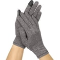 thumbnail image 1 of Gants pour Arthrite à Doigts Complets pour Rhumatoïde et Arthrose, Gants de Compression en Coton Confortables et Doux Femmes Hommes, Sangle de Soutien pour Poignet pour Soulagement de la Douleur et de la Raideur, Gris, 1 Paire, 1 of 10