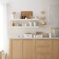thumbnail image 3 of Bouclair White Metal Bread Box with Bamboo Lid, 3 of 10