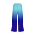 thumbnail image 5 of Linen Pants Women Summer Plus Size Active wear Printing Gradient Cargo Pants Mid Rise Softy Loose Fit Capri Pant Casual Lightweight Drawstring Fashion Daily Womens Pants With Pocket（Blue,M）, 5 of 5