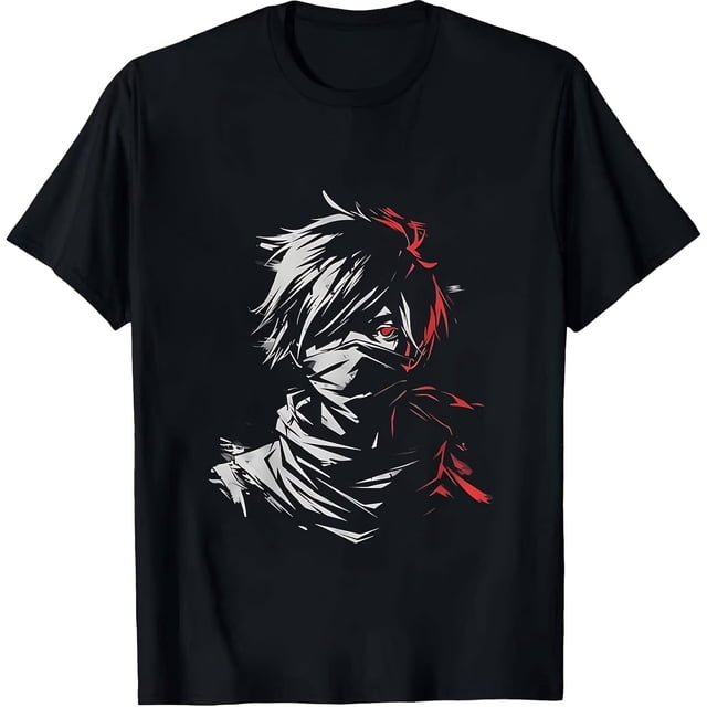 Anime-Themed Polygon Art T-Shirt Featuring Manga Designs (2)