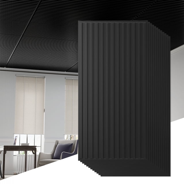 Costway 12-Pack PVC Slat Wall Panels, 3D Fluted Panels for Interior ...
