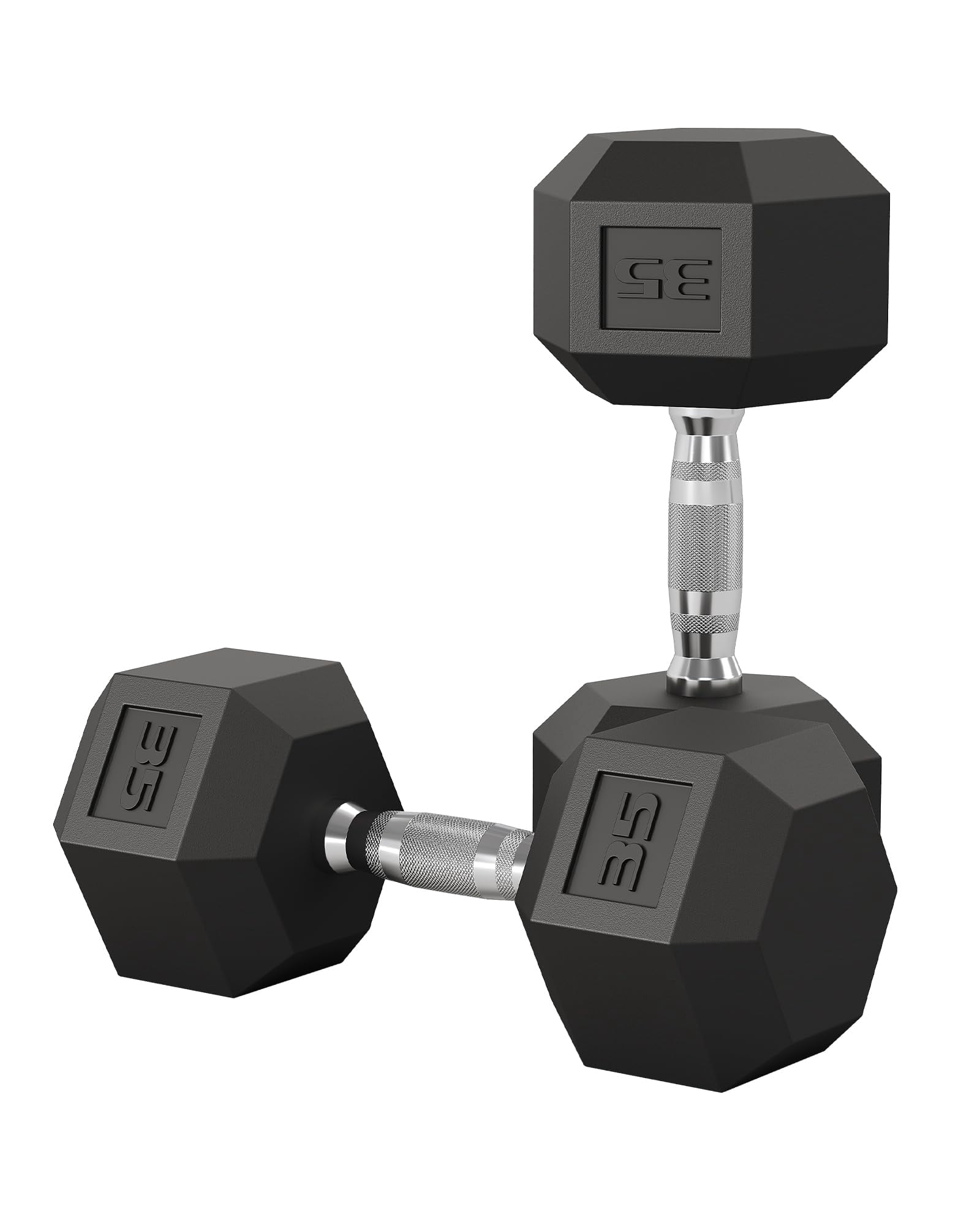 BeesClover Hex Dumbbells Set of 2 – 35LB PVC Coated Cast Iron Weights – Non-Slip Grip, Anti-Roll Hand Weights for Home Gym Strength Training – Workout Dumbbells Exercise Equipment for Men & Women