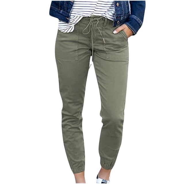 Womens Solid Color Comfortable Leisure Pants Waistband Sweatpants Pants Length Pants