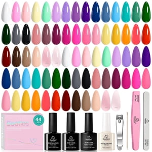 Beetles Gel polonais 36 Couleurs Gel d'été Nail Polish Set avec base de manteau Glossy Matte & Glitter Gel Top Coat Neon Rose Jaune Jelly Blue Vivid Seasons Collection Cadeaux pour femmes Diy Nails à la maison