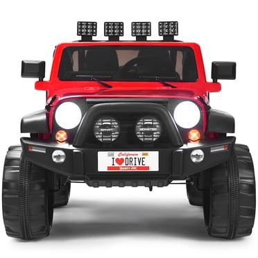 Patiojoy 12V Electric Kids Ride On Truck Toys 2 Seater Jeep Car with Remote Control Red
