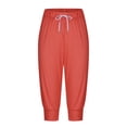 thumbnail image 4 of Capris For Women Casual Print Pants High Waist Bottom Drawstring Joggers Casual Pants, 4 of 6