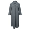 thumbnail image 4 of SMihono Robe Maxi Bohème d'Été pour Femmes Grande Taille Mode Femmes Automne Col en V Décontractée Unie Ample Confortable à Manches Longues Robe Plage Évasée Robe d'Été, 4 of 5