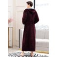 thumbnail image 2 of Artfasion Mens Long Bathrobe with Hood Warm Soft Shawl Collar Plush Spa Robe, 2 of 6