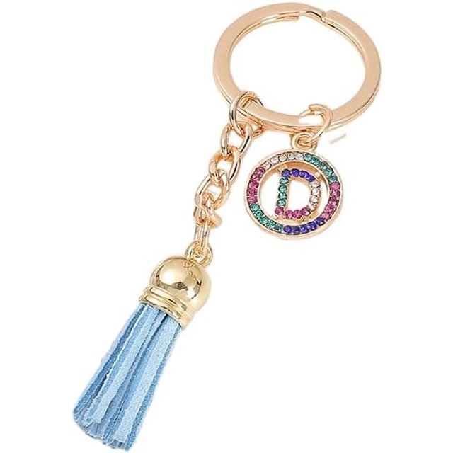 26 Letters A-Z Decorative Alphabet Initial Charm Keychain for Women Girls Men Teenager Gift